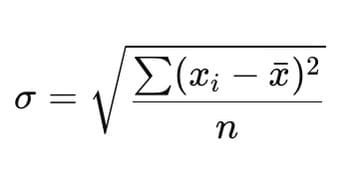 tampilan rumus standar deviasi
